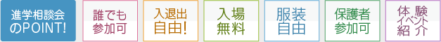 進学相談会のPOINT！